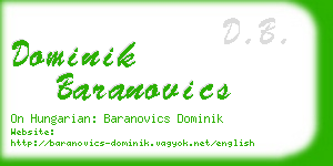 dominik baranovics business card